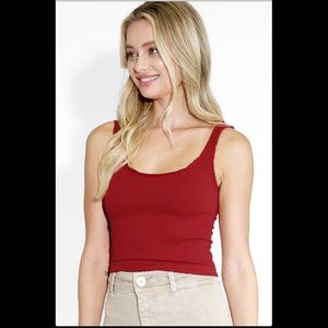 Sweet Lettuce Edge Ribbed Cropped Square Neck